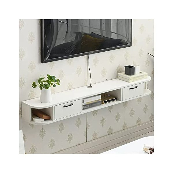 Meuble TV Flottant, étagère TV Murale, Console multimédia de Divertissement, avec Armoire à Portes, pour Huche de Rangement s