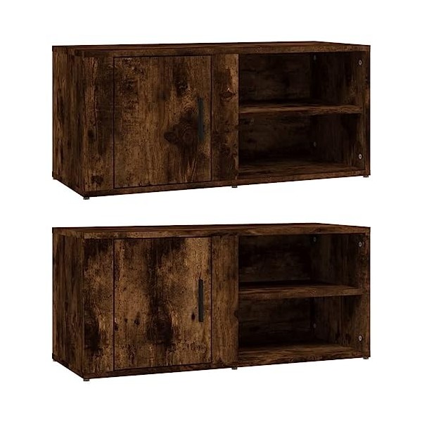 Générique Meubles TV 2 pcs Chêne fumé 80x31,5x36 cm Bois dingénierie,26.5 KG,819447, Meubles, Meubles TV