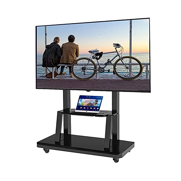 AASSDOO Meuble TV pour Chambre à Coucher/Salon pour écrans Plats 55/40/60/65/70 Pouces, Chariot TV Roulant/Mobile avec roulet