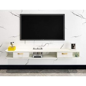 LLCDZR Meuble TV Mural Étagère Murale Étagère TV Flottante Console Multimédia Meuble TV avec Portes Darmoire Centre De Diver