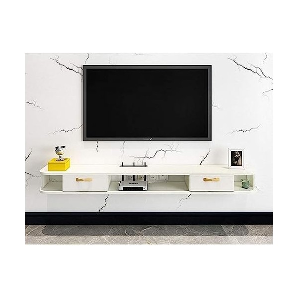 LLCDZR Meuble TV Mural Étagère Murale Étagère TV Flottante Console Multimédia Meuble TV avec Portes Darmoire Centre De Diver