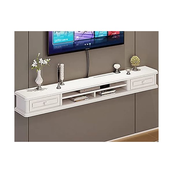 Meuble TV Meuble TV Flottant Meuble TV Mural, Meuble TV Flottant, Panneaux de Fibres de Bois Massif, Centre multimédia Mural 