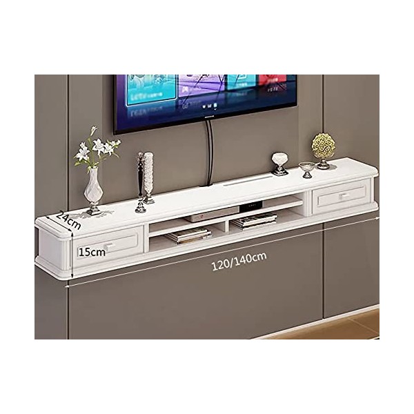 Meuble TV Meuble TV Flottant Meuble TV Mural, Meuble TV Flottant, Panneaux de Fibres de Bois Massif, Centre multimédia Mural 