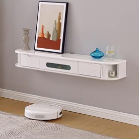 ROLTIN Meuble TV Flottant,Étagère TV Murale Multifonction en Bois Massif avec Tiroir,pour Stockeurs de Chambre à Coucher de S