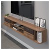 Meuble TV Flottant Double Couche Tenture Murale Meuble TV Divertissement Media Center Console de Rangement avec Rangement et 
