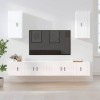 DCRAF Home Hardware Businese Meuble TV 6 pièces en bois Blanc brillant