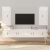 DCRAF Home Hardware Businese Meuble TV 6 pièces en bois Blanc brillant