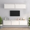 DCRAF Home Hardware Businese Lot de 5 meubles TV en pin massif Blanc