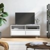 Générique Meuble TV Blanc Brillant 100x34,5x44,5 cm Bois dingénierie,22 KG,831238, Meubles, Meubles TV