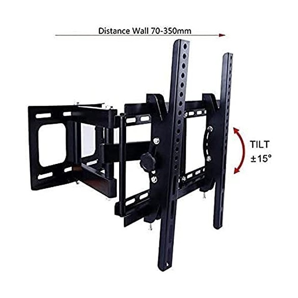 Support de télévision Support de télévision télescopique à un bras, support mural pour téléviseur à angle réglable, support d