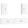 TEKEET Home Hardware Businese Meuble TV 4 pièces en bois Blanc brillant