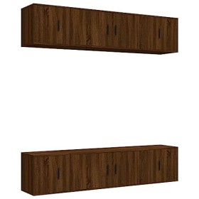 TALCUS Home Hardware Businese Meuble TV 6 pièces Chêne Marron