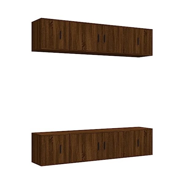 TALCUS Home Hardware Businese Meuble TV 6 pièces Chêne Marron