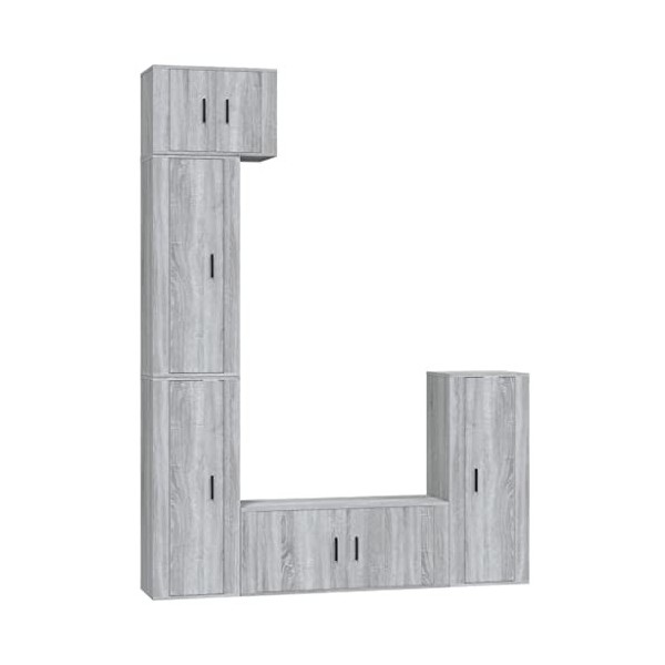RAUGAJ Home Hardware Businese Meuble TV 5 pièces en bois Sonoma Gris