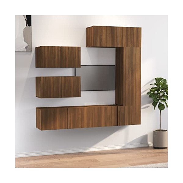 WOODEY Meuble TV 6 pièces en chêne marron