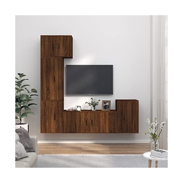 WOODEY Meuble TV 5 pièces en chêne marron