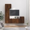 WOODEY Meuble TV 5 pièces en chêne marron