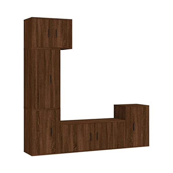 WOODEY Meuble TV 5 pièces en chêne marron