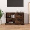 FAMIROSA Meuble TV chêne fumé 73x35,5x47,5 cm Bois dingénierie 17.9KG 