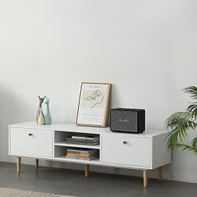 T.F.WONG Meuble TV moderne en bois pour téléviseurs jusquà 55", meuble de rangement moderne pour salon, chambre à coucher, b
