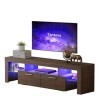 Tantmis Meuble TV avec lumières LED et grand espace de rangement, centre de divertissement en bois de ferme pour TV jusquà 6