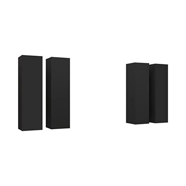 Meuble TV 4 pièces Noir 30,5 x 30 x 110 cm Bois dingénierie