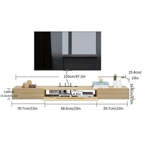 HeEdz Étagère à Composants de Support Flottant, Centre de Divertissement de Console Murale de 47,2 Pouces, étagère à étagères