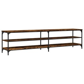 Générique Meuble TV chêne fumé 200x30x50 cm Bois dingénierie et métal,23.5 KG,826761, Meubles, Meubles TV
