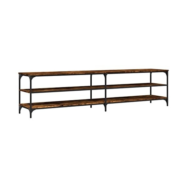 Générique Meuble TV chêne fumé 200x30x50 cm Bois dingénierie et métal,23.5 KG,826761, Meubles, Meubles TV