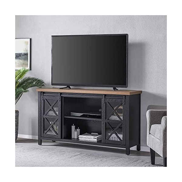 Clementine Meuble TV rectangulaire pour TV jusquà 65" Gris anthracite