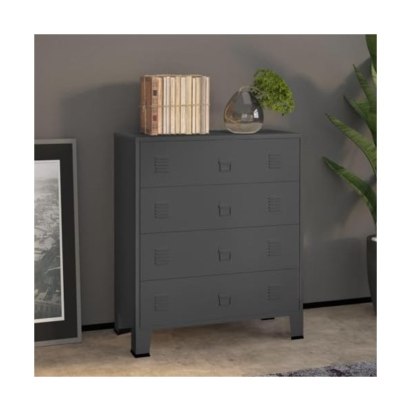 Suuim Meuble TV Industriel en métal avec 2 Portes et 1 étagère, Centre de Divertissement en métal, Console TV, Meubles multim