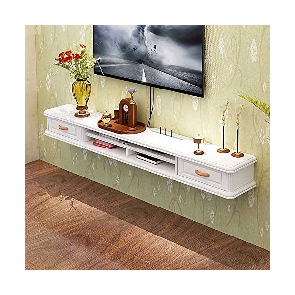 Meuble TV Meuble TV Flottant Meuble TV Mural, Meuble TV Flottant Unité de Divertissement Mural avec 2 Tiroirs pour Petit Appa