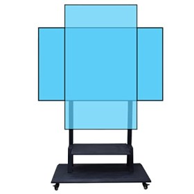 pour Meuble TV Amovible de 55 à 80 Pouces, Chariot TV Mobile avec roulettes, Meuble TV Roulant avec étagères réglables en Hau