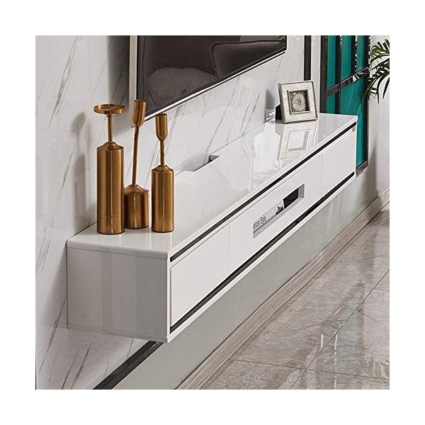 Meuble TV Meuble TV Flottant Meuble TV Mural Étagère Flottante Étagère Murale avec Tiroir Décodeur Routeur Meubles TV Chambre