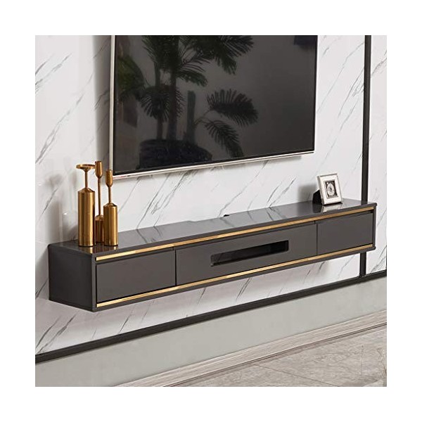 Meuble TV Meuble TV Flottant Meuble TV Mural Étagère Flottante Étagère Murale avec Tiroir Décodeur Routeur Meubles TV Chambre