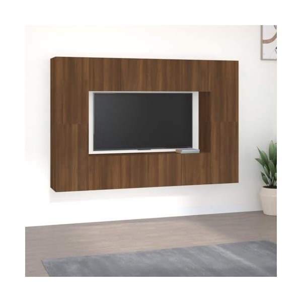 TALCUS Home Hardware Businese Meuble TV 8 pièces Chêne Marron