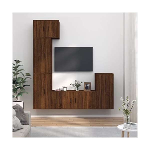 Home Hardware Businese Meuble TV 5 pièces Chêne Marron