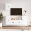 SHAPLE Home Hardware Businese Meuble TV 5 pièces en bois Blanc brillant