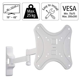 Hama Support mural TV Ultraslim Orientable pour diagonale décran de 48 à 122 cm 19" et 48" , pour un maximum de 25 kg, VES