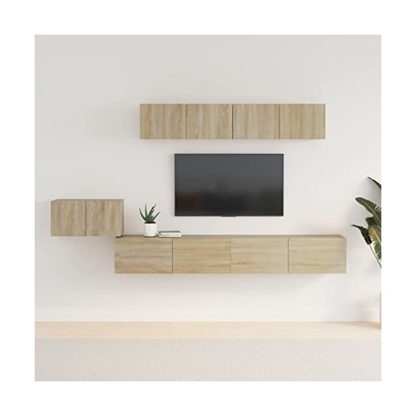 TALCUS Home Hardware Businese Meuble TV 5 pièces en chêne Sonoma