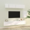 WOODEY Meuble TV 6 pièces en bois blanc