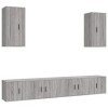 WOODEY Meuble TV 6 pièces Gris Sonoma Meuble en bois dingénierie