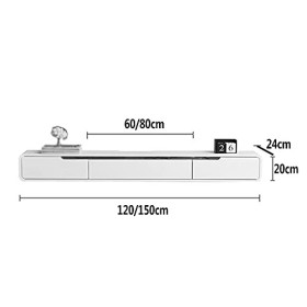 WebErt Meuble TV Flottant, Meuble TV Suspendu, décodeur, routeur, Meuble TV Mural avec Trou pour câble, Chambre à Coucher, Sa