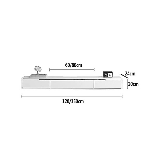 WebErt Meuble TV Flottant, Meuble TV Suspendu, décodeur, routeur, Meuble TV Mural avec Trou pour câble, Chambre à Coucher, Sa