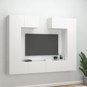 CBLDF Meuble TV 6 pièces en bois blanc