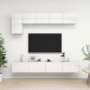 TEKEET Home Hardware Businese Meuble TV 5 pièces en bois Blanc brillant