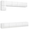 TEKEET Home Hardware Businese Meuble TV 5 pièces en bois Blanc brillant