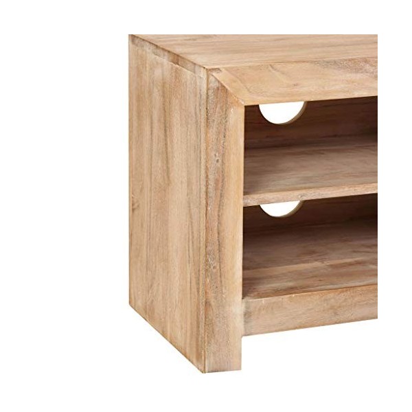 Meuble TV Bois dacacia Massif 120 x 30 x 40 cm Marron Clair Meubles Meubles Audio/vidéo et pour Home cinéma