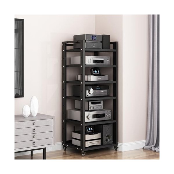 Support Audio Amovible À 6 Couches, Support De Lecteur Multimédia, Étagère De Rangement Ouverte Réglable, Hauteur 140 Cm, For