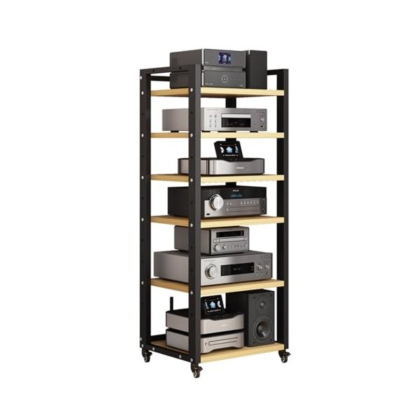 Support Audio Amovible À 6 Couches, Support De Lecteur Multimédia, Étagère De Rangement Ouverte Réglable, Hauteur 140 Cm, For